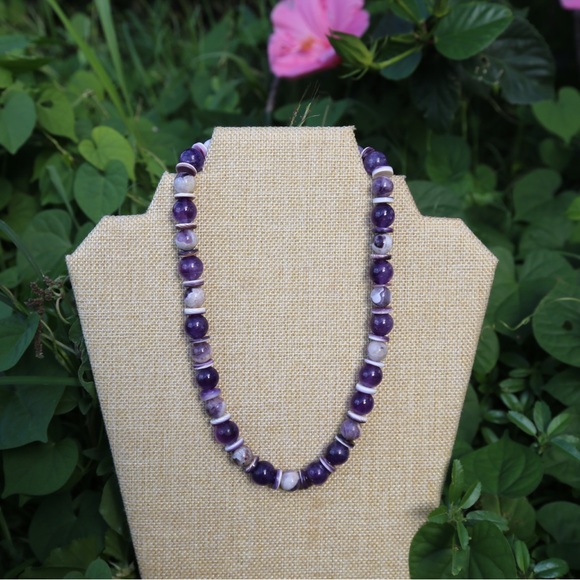 Jewelry - Amethyst & Wampum Shell Healing Talisman